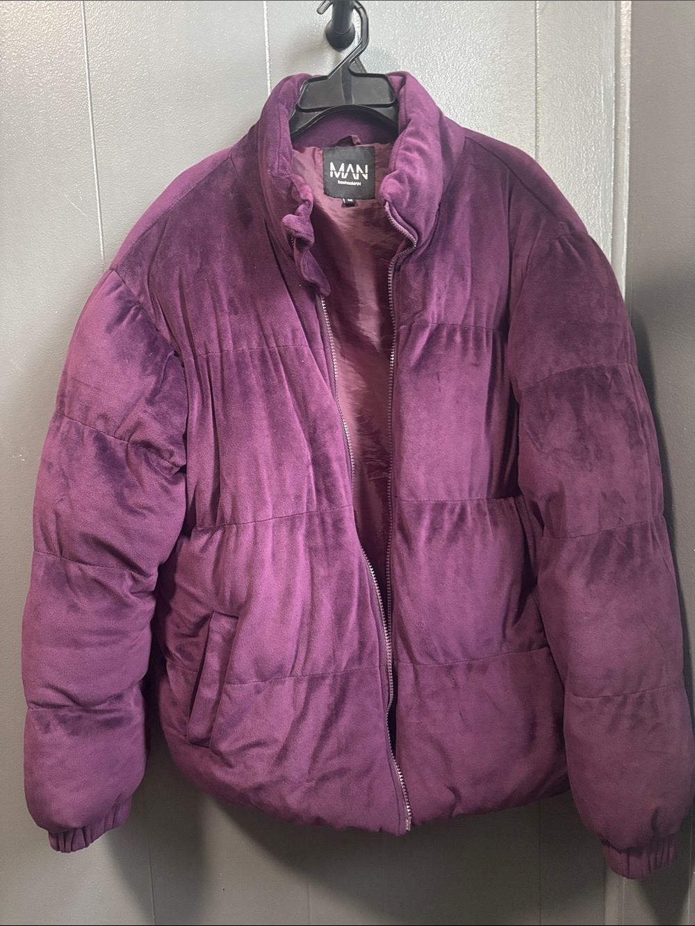Boohoo Man Purple Puffer Jacket M/L